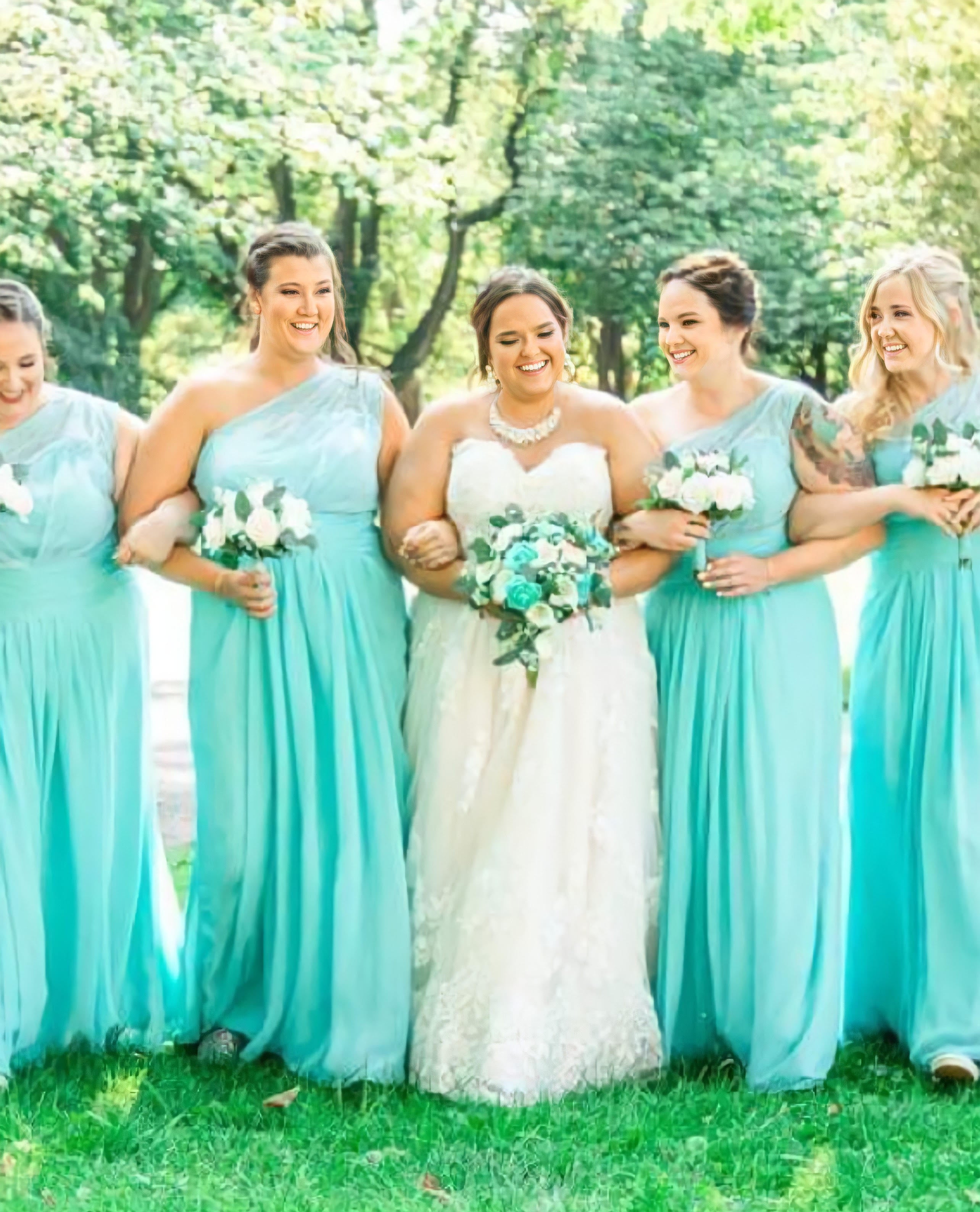 turquoise wedding dress